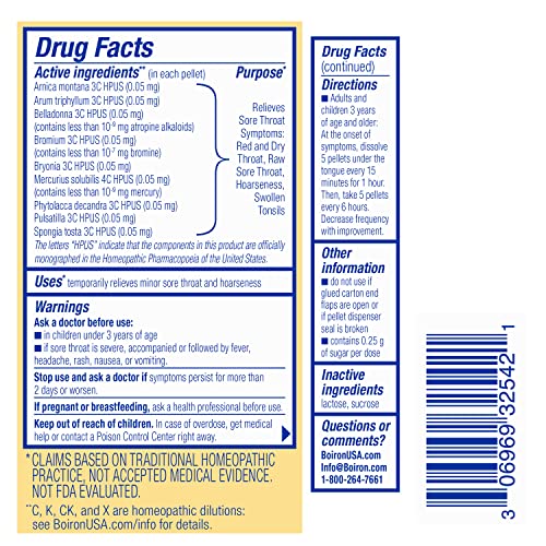 Boiron ThroatCalm On The Go for Pain Relief from Red, Dry, Scratchy, Sore Throats and Hoarseness Boiron