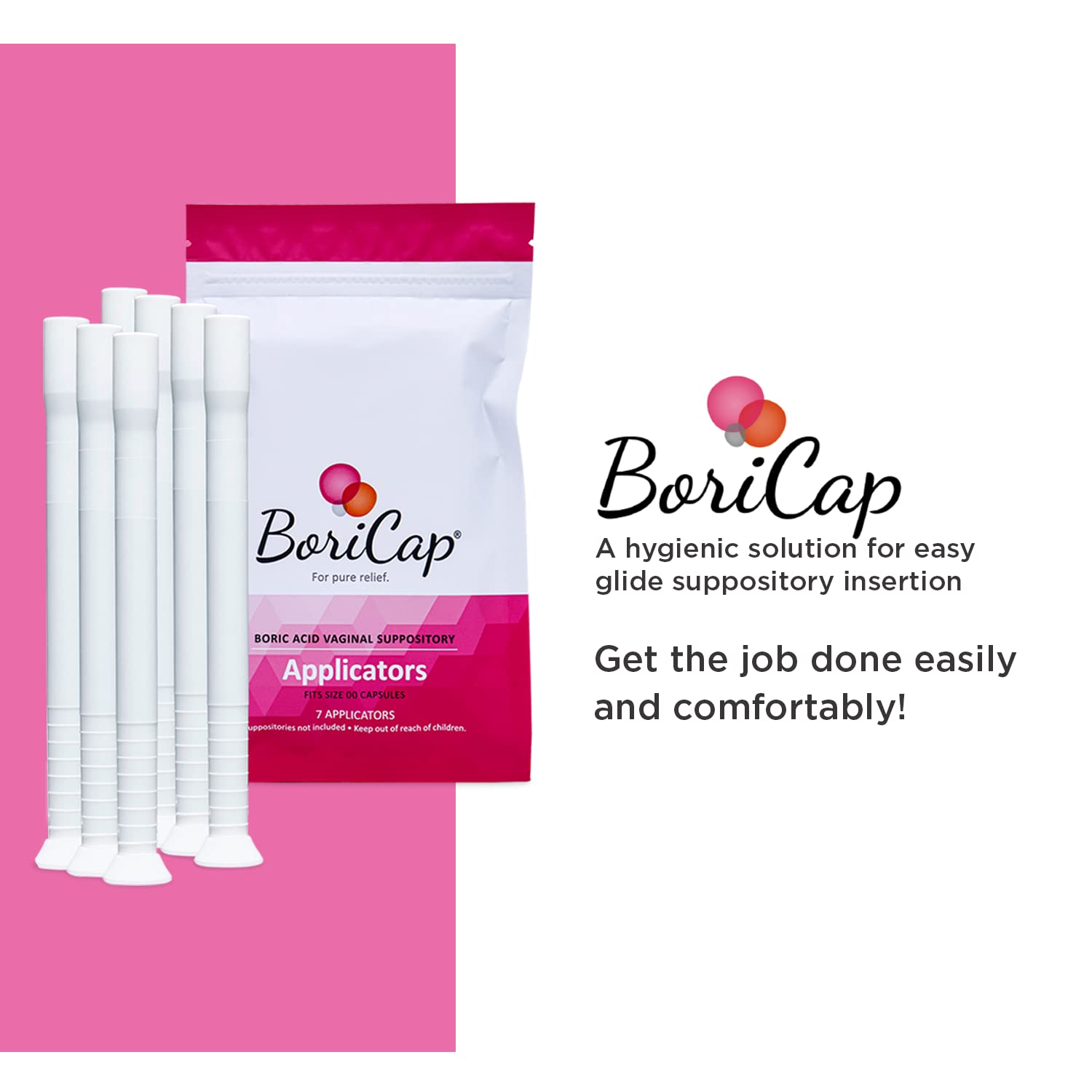 BoriCap Boric Acid Vaginal Suppository Applicators, 7 Applicators - Hygienic Solution BoriCap