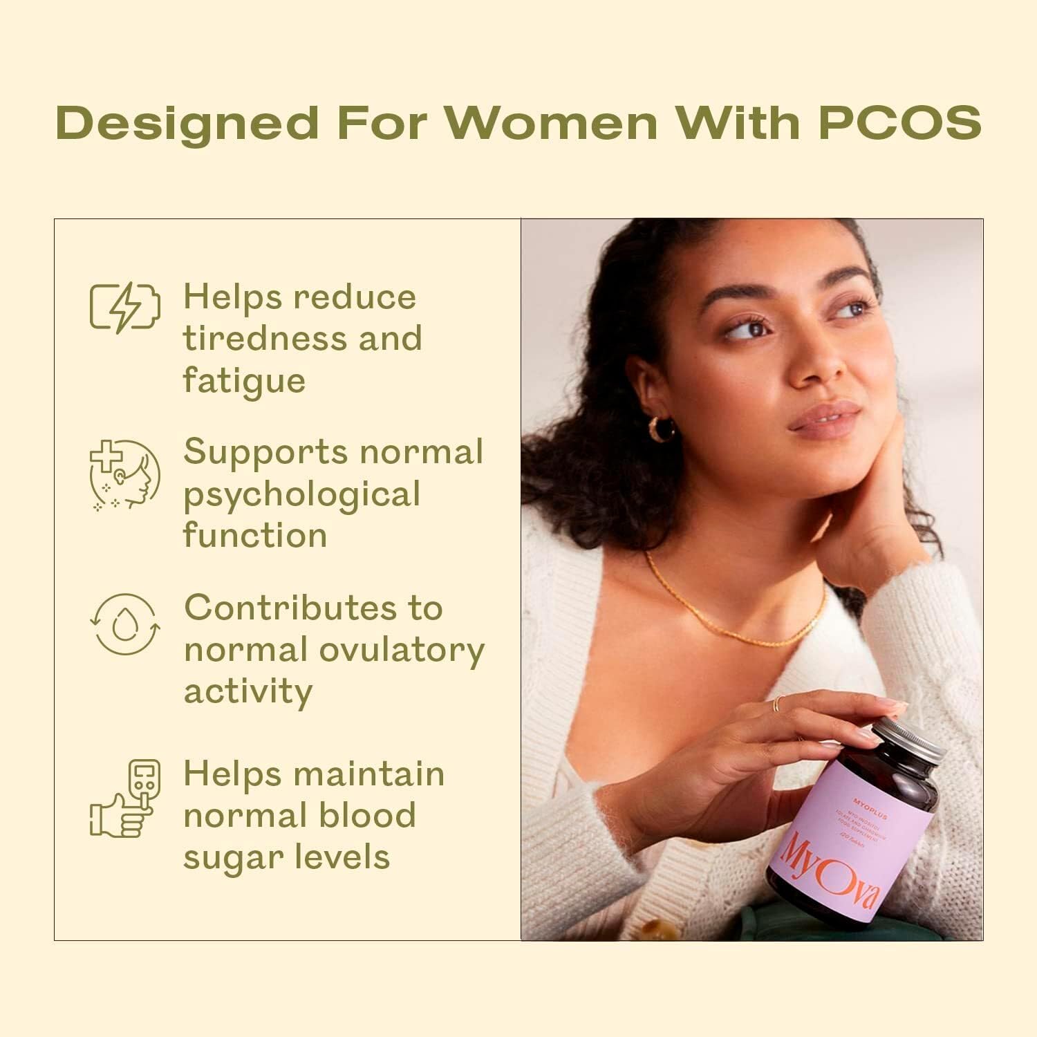 Myoplus - Myo-inositol PCOS Supplement - 4000mg Myo-Inositol, 200ug Folate & 100ug MyOva