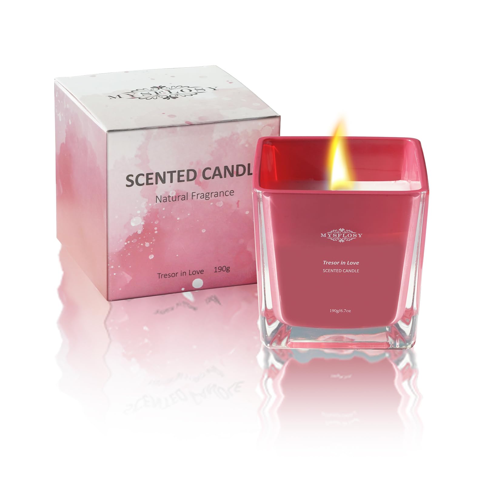 Mysflosy Soy Aromatherapy Candle, 40 Hour Burn time, Scented Candles with Floral and Fruity Scents