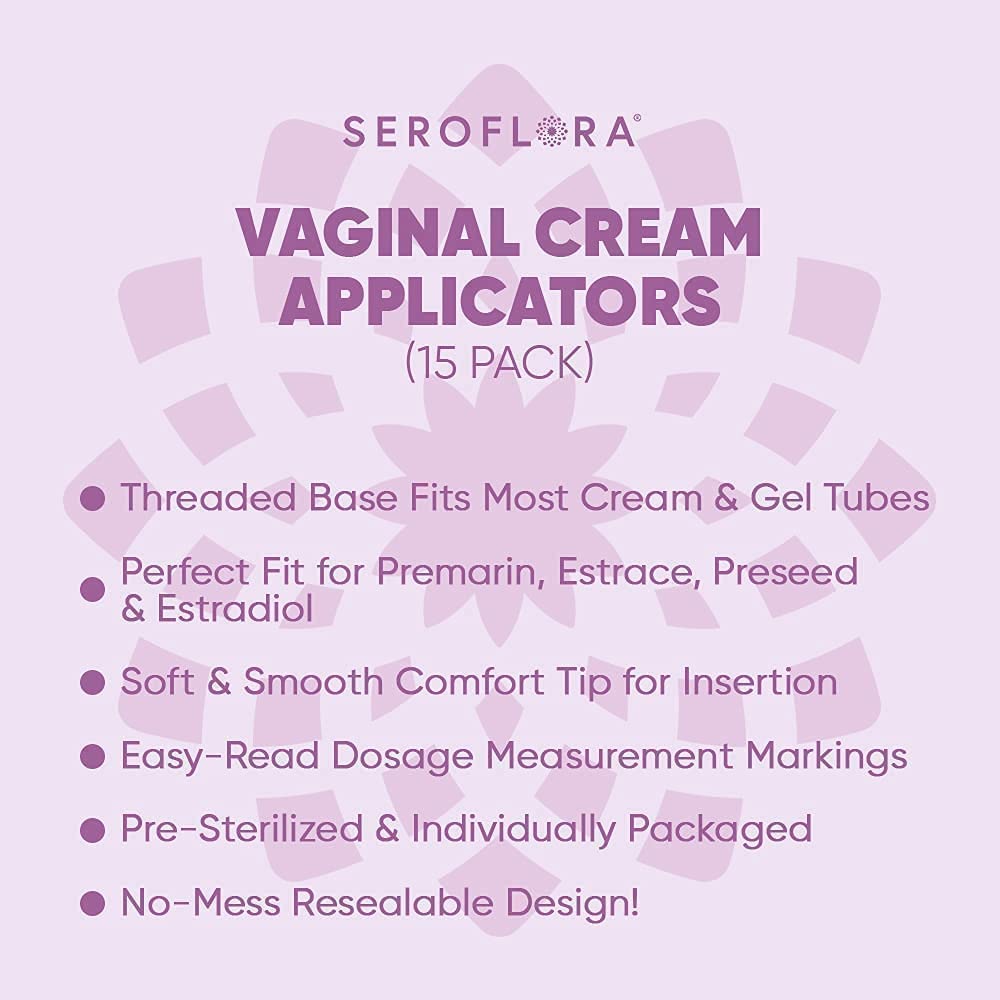 Seroflora Disposable Plastic Vaginal Applicators - Threaded End to Fit OTC Gels, Lubes or Creams Products SEROVERA
