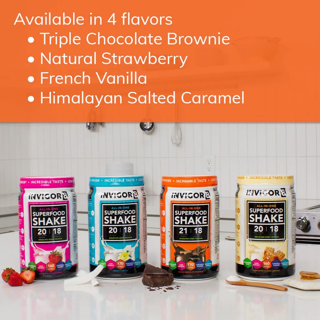 INVIGOR8 Superfood Grass Fed Whey Protein Isolate Shake Himalayan Salted Caramel INVIGOR8