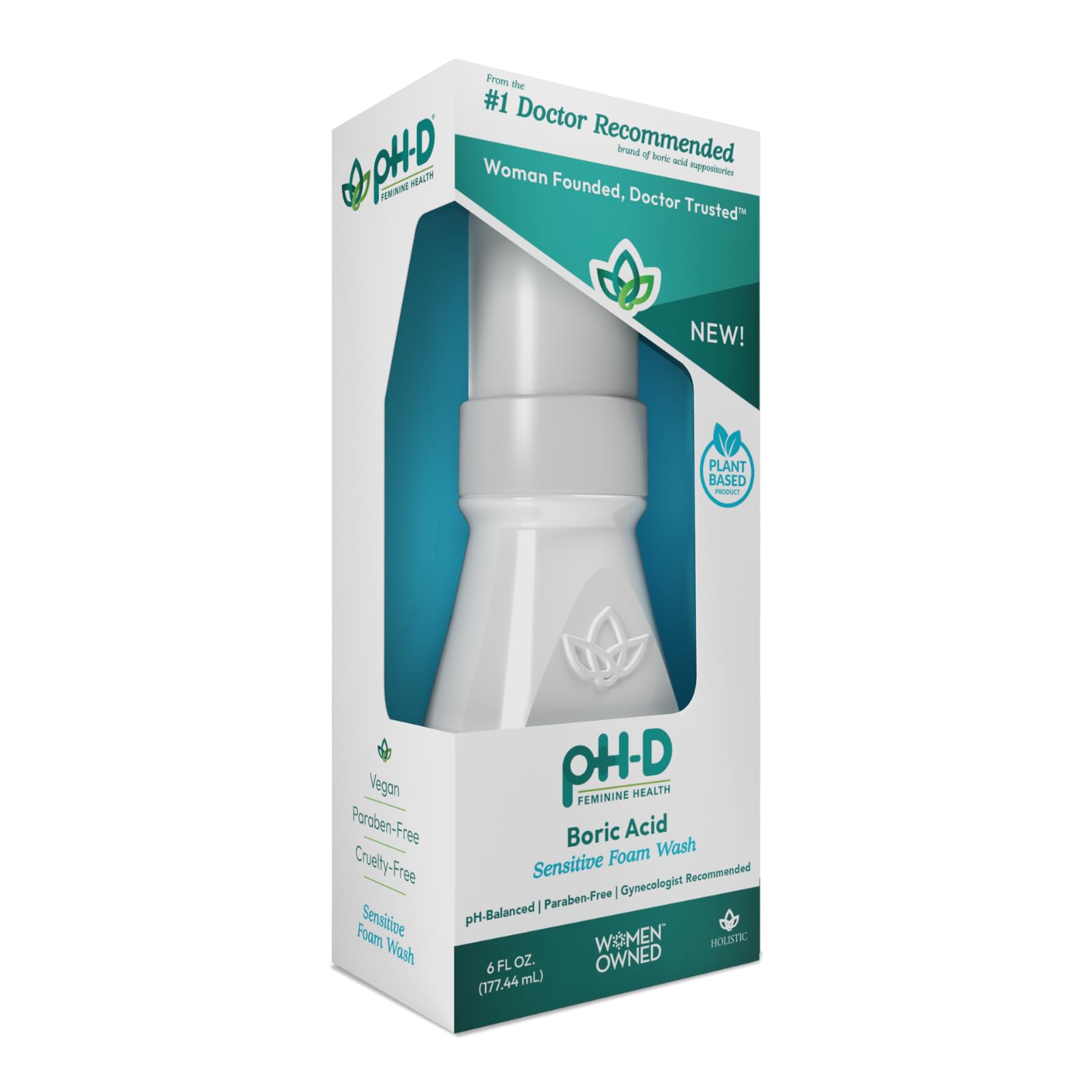 pH-D Feminine Health - Boric Acid Foam Wash - pH-Balanced, Paraben-Free, and Plant-based