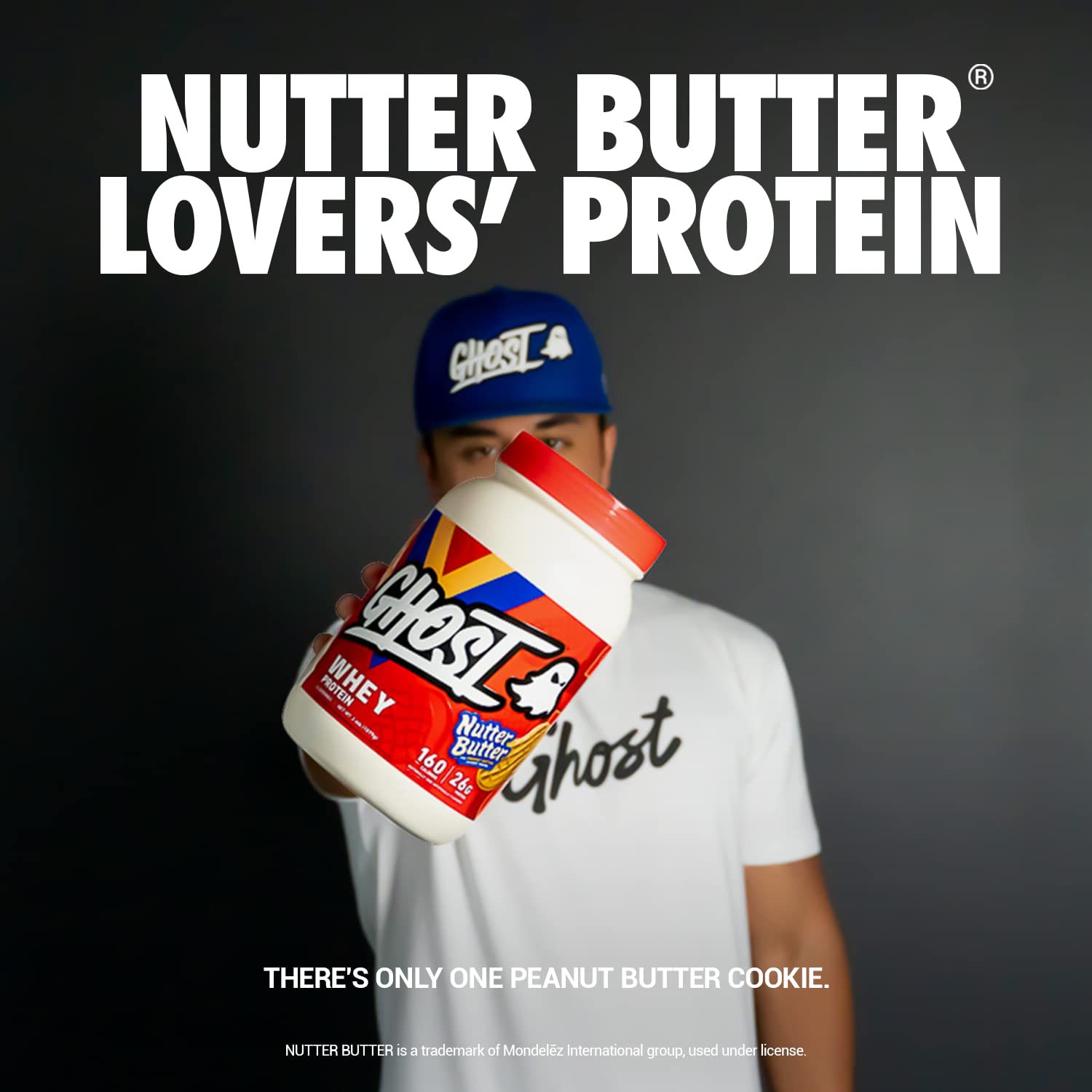 GHOST Whey Protein Powder, Nutter Butter - 2LB Tub, 26G of Protein - Peanut Butter GHOST