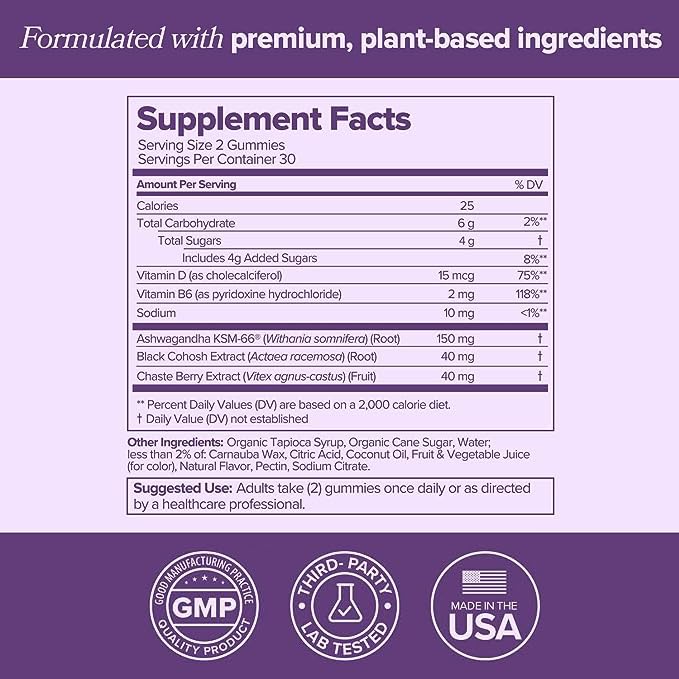 MENO Gummies for Menopause, 30 Servings (Pack of 2) - Hormone-Free Menopause O Positiv