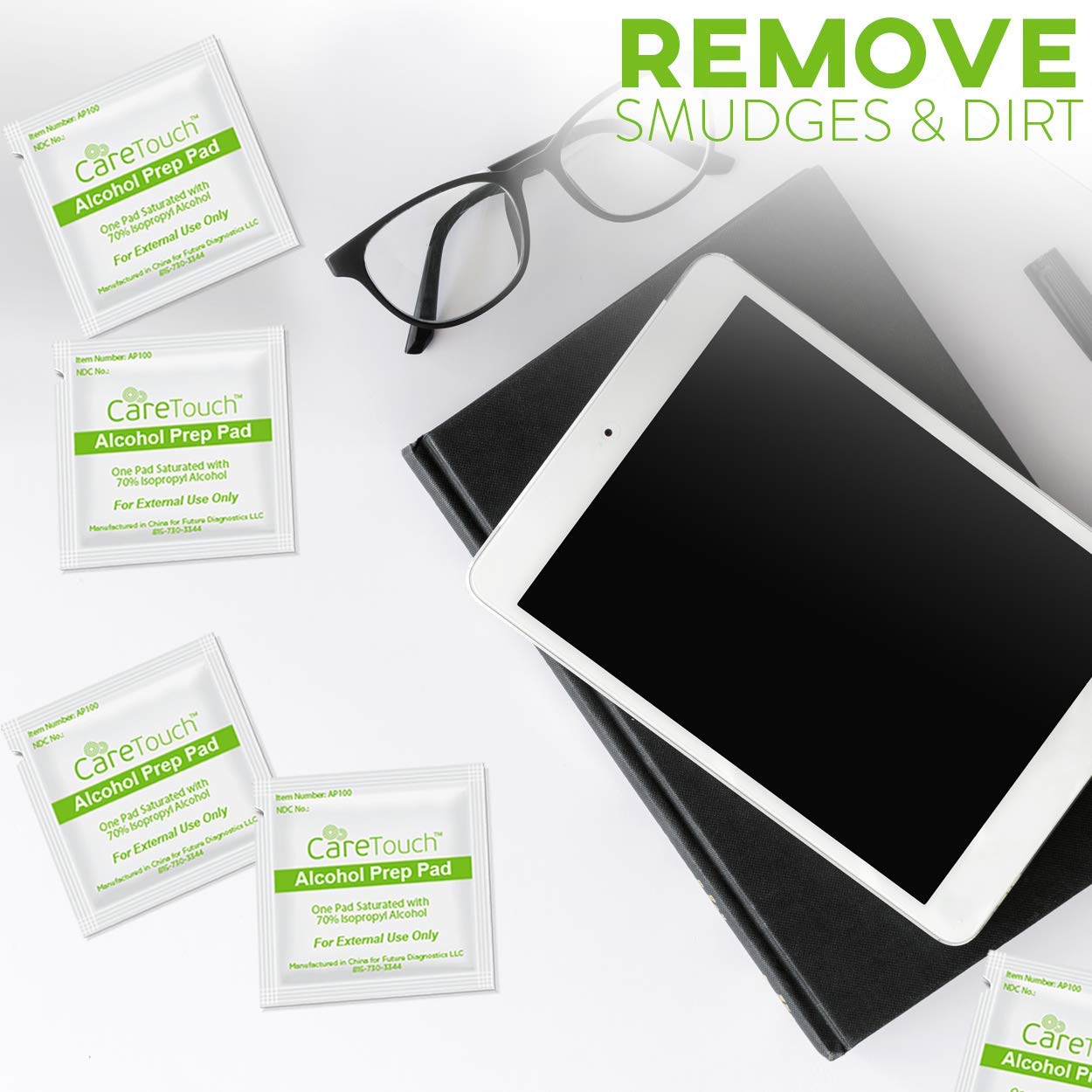 Care Touch Alcohol Wipes - Individually Wrapped Alcohol Prep Pads with 70% Isopropyl Care Touch