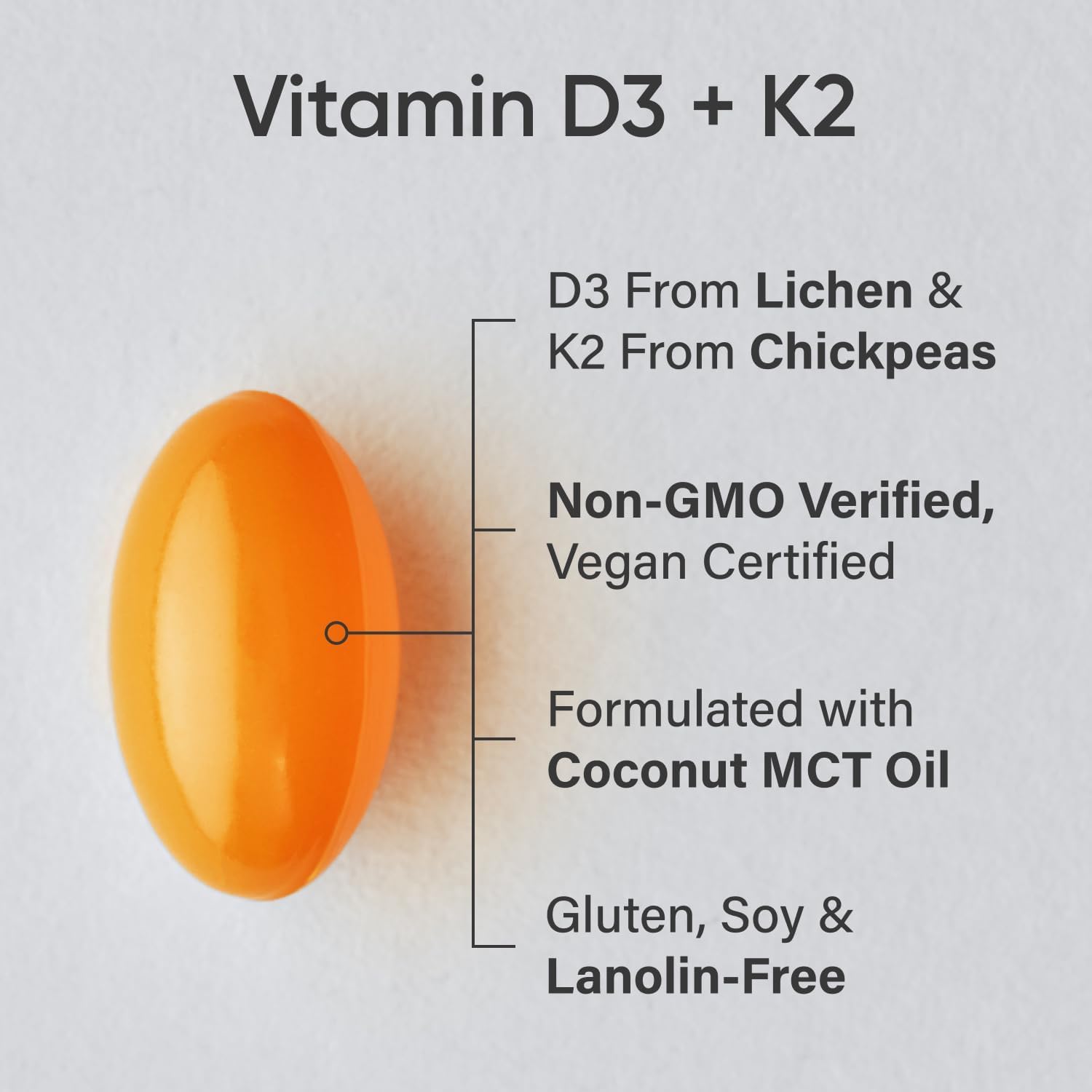 Sports Research Vegan Vitamin D3 + K2 Supplement with Organic Coconut Oil - 5000iu Sports Research