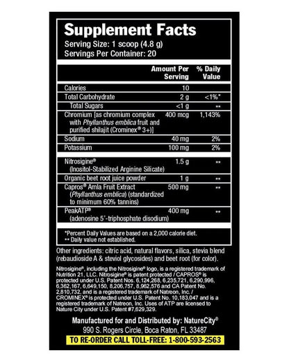 NatureCity True-NOx Nitric Oxide Supplements for Men and Women - Pre-Workout Booster Powder ft. Nitrosogine L-Arginine, Peak ATP, & Beetroot Juice Nitric Oxide Powder - Gluten Free, Keto, Non_GMO