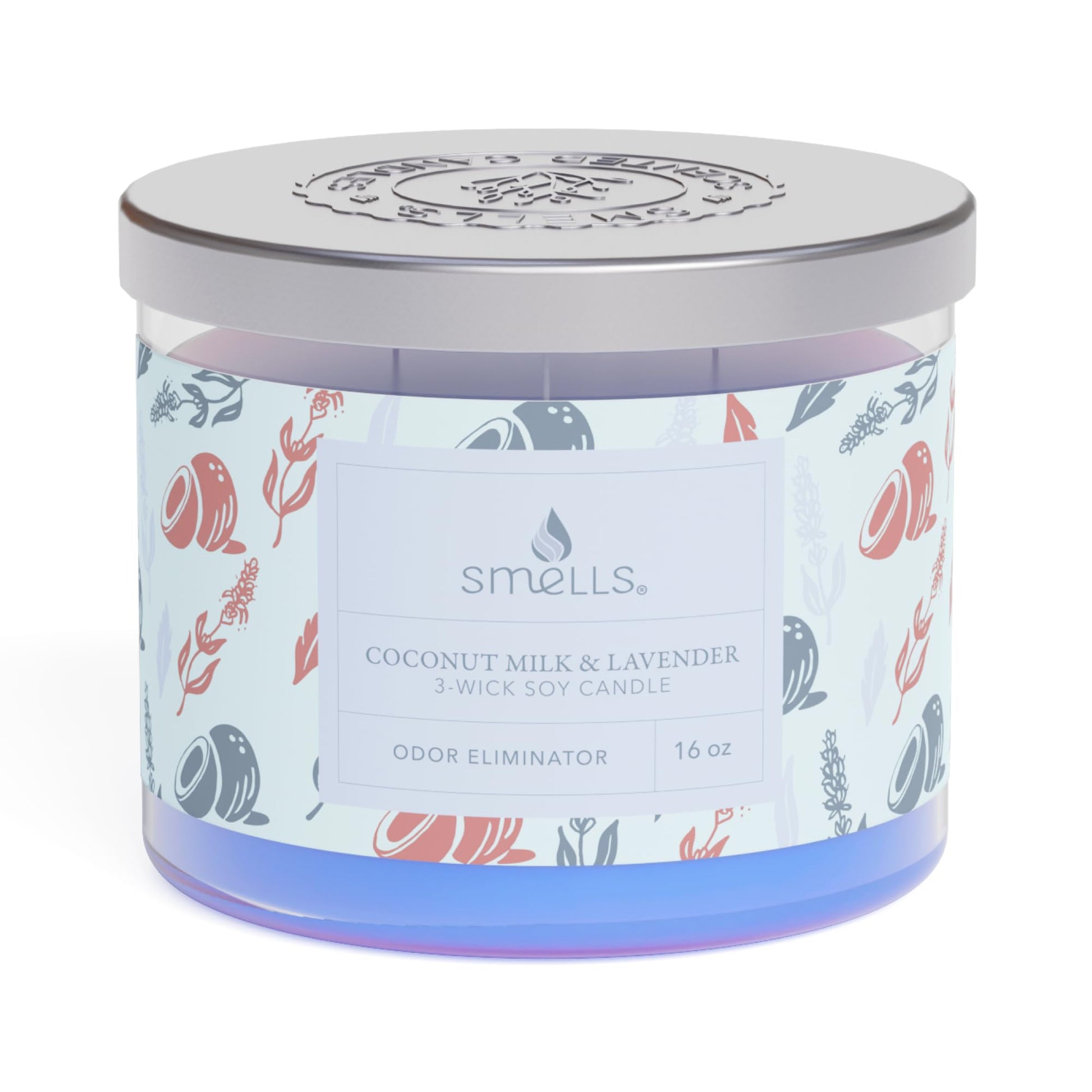 Smells - Odor Eliminator - Premium Soy Wax Jar Scented Candle 12oz. and 16oz. - 100% Cotton Single Wick SmellS