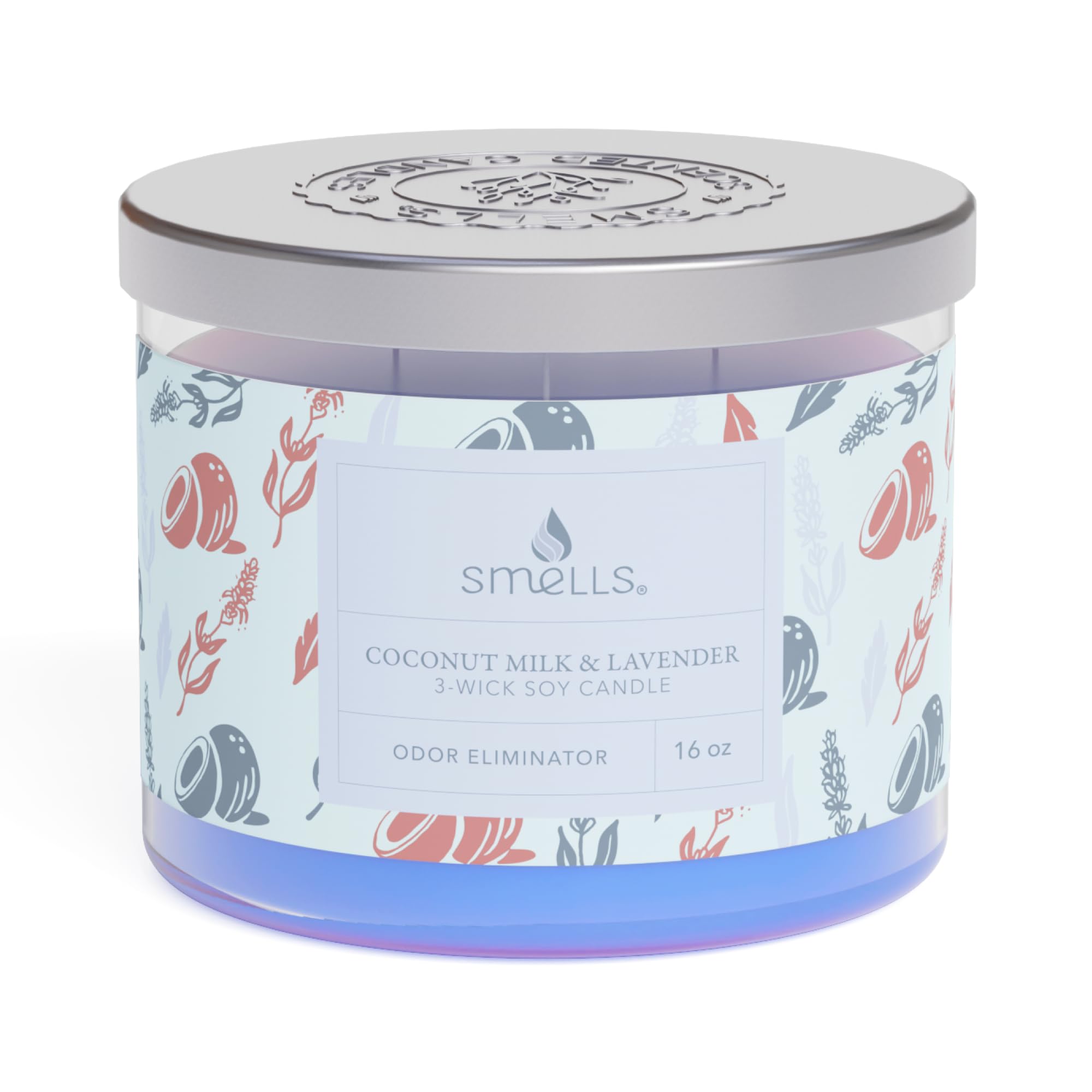 Smells - Odor Eliminator - Premium Soy Wax Jar Scented Candle 12oz. and 16oz. - 100% Cotton Single Wick SmellS