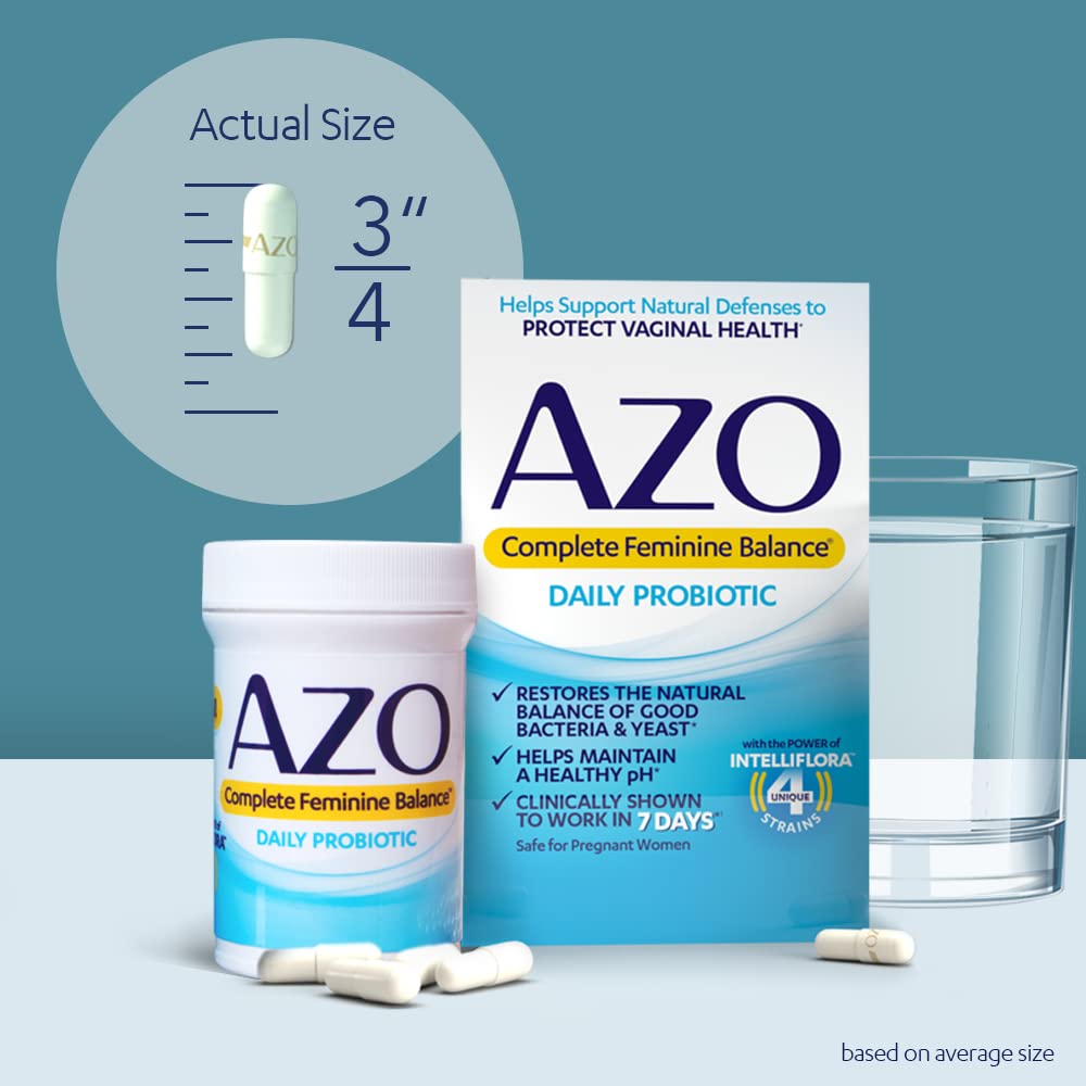 AZO Complete Feminine Balance Daily Probiotics for Women & Boric Acid Vaginal Suppositories AZO
