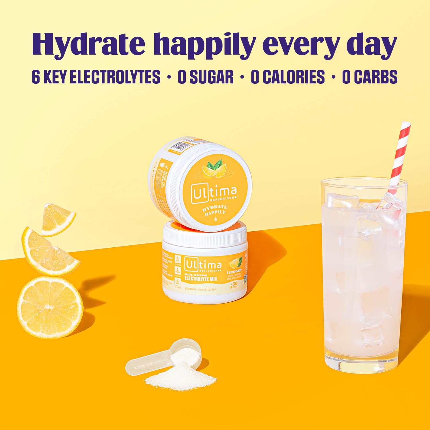 Ultima Replenisher Daily Electrolyte Drink Mix – Lemonade, 30 Servings – Hydration Powder Ultima Replenisher