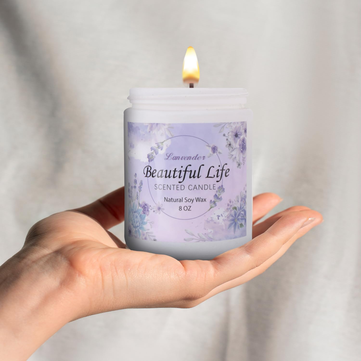 AMIDONSO Lavender Candles for Home Scented,8 oz Aromatherapy Candles Gift,45 Hour Long AMIDONSO