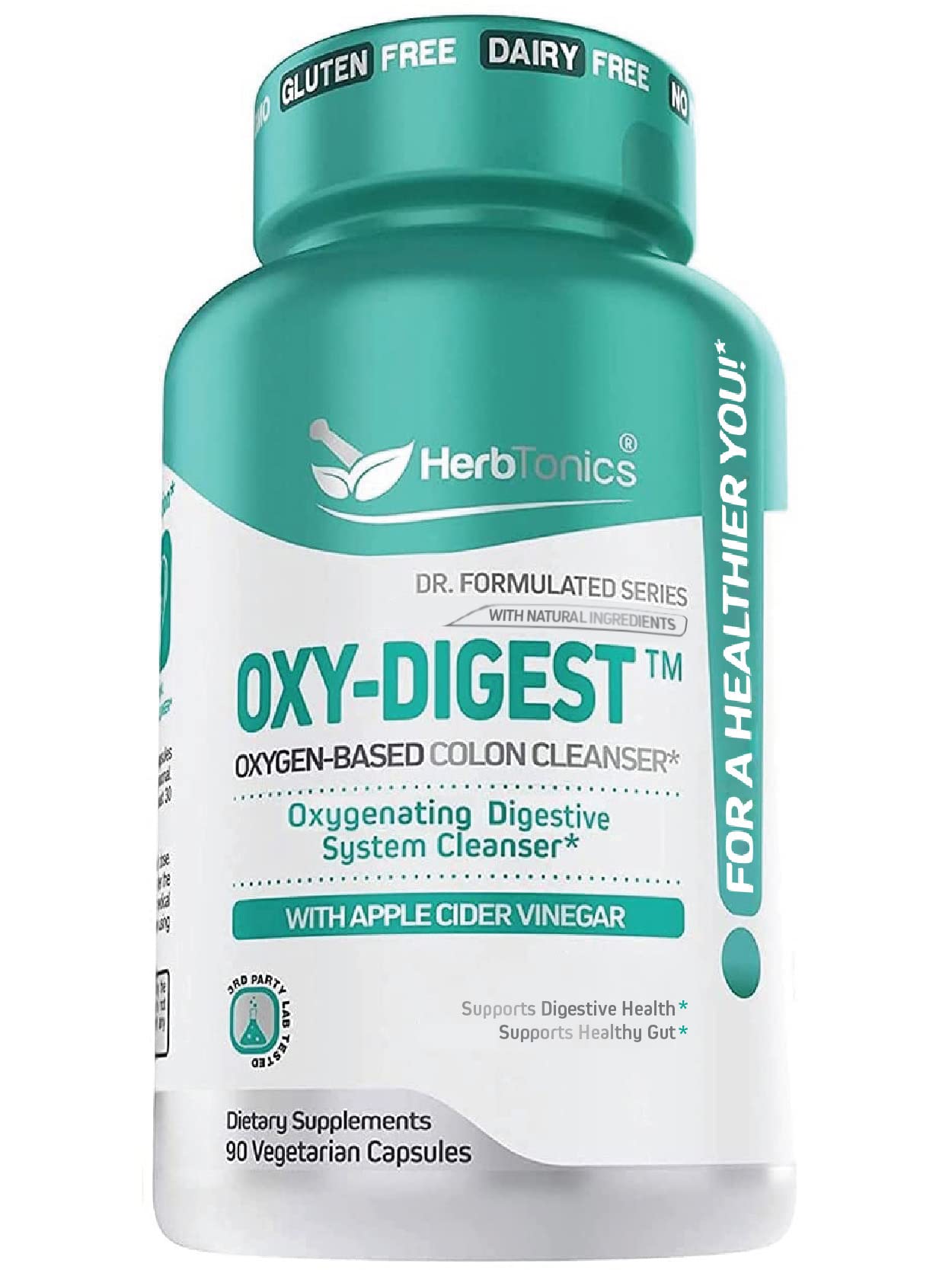 Herbtonics Oxygen Based Colon Cleanse and Detox Digestive System Formula | with Apple