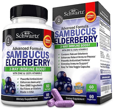 Elderberry with Zinc and Vitamin C for Adults - Immune Support Vitamins 