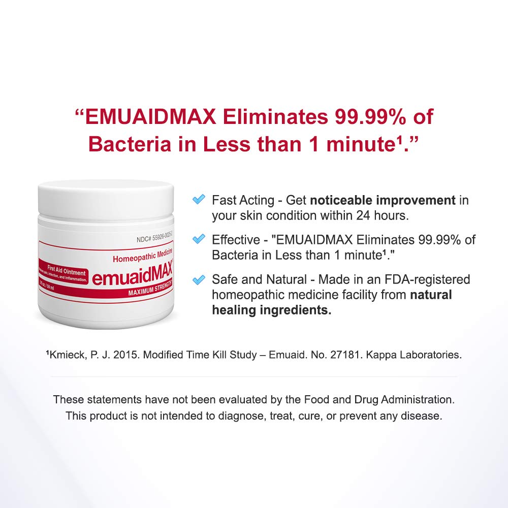 emuaid EMUAIDMAX Ointment 2oz - Eczema Cream. Maximum Strength Treatment emuaid
