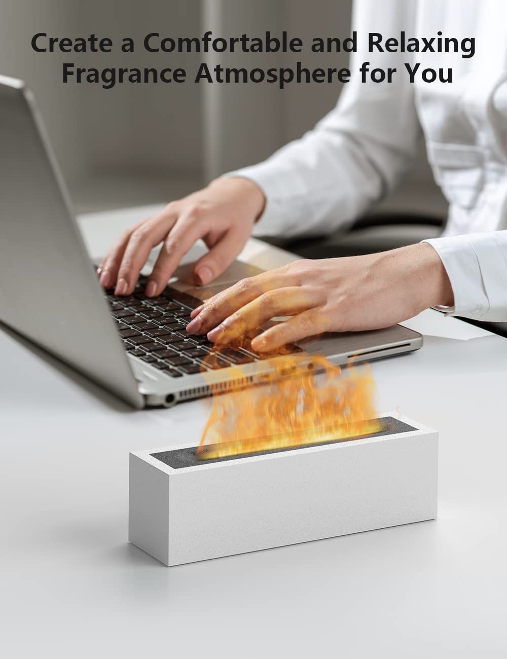 Shiawase Oil Diffuser, 200ml Flame Essential Oil Diffuser/Humidifier, Bedrock Fire Air Scent Diffuser Shiawase