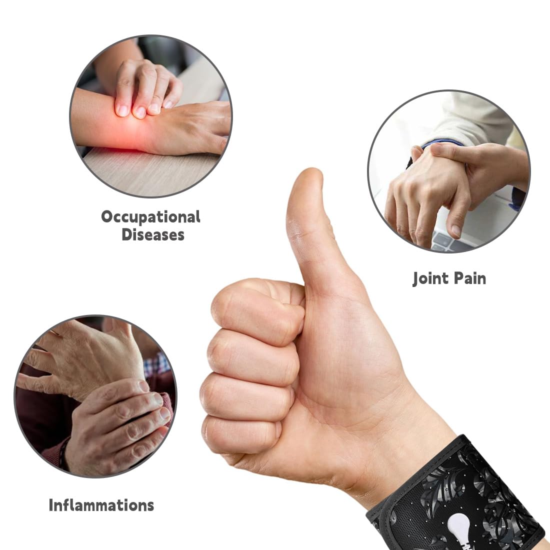 Grounding Wristband Wrist Straps for Therapy Floral Grounding Magnetic Wristband LAXVAPIU