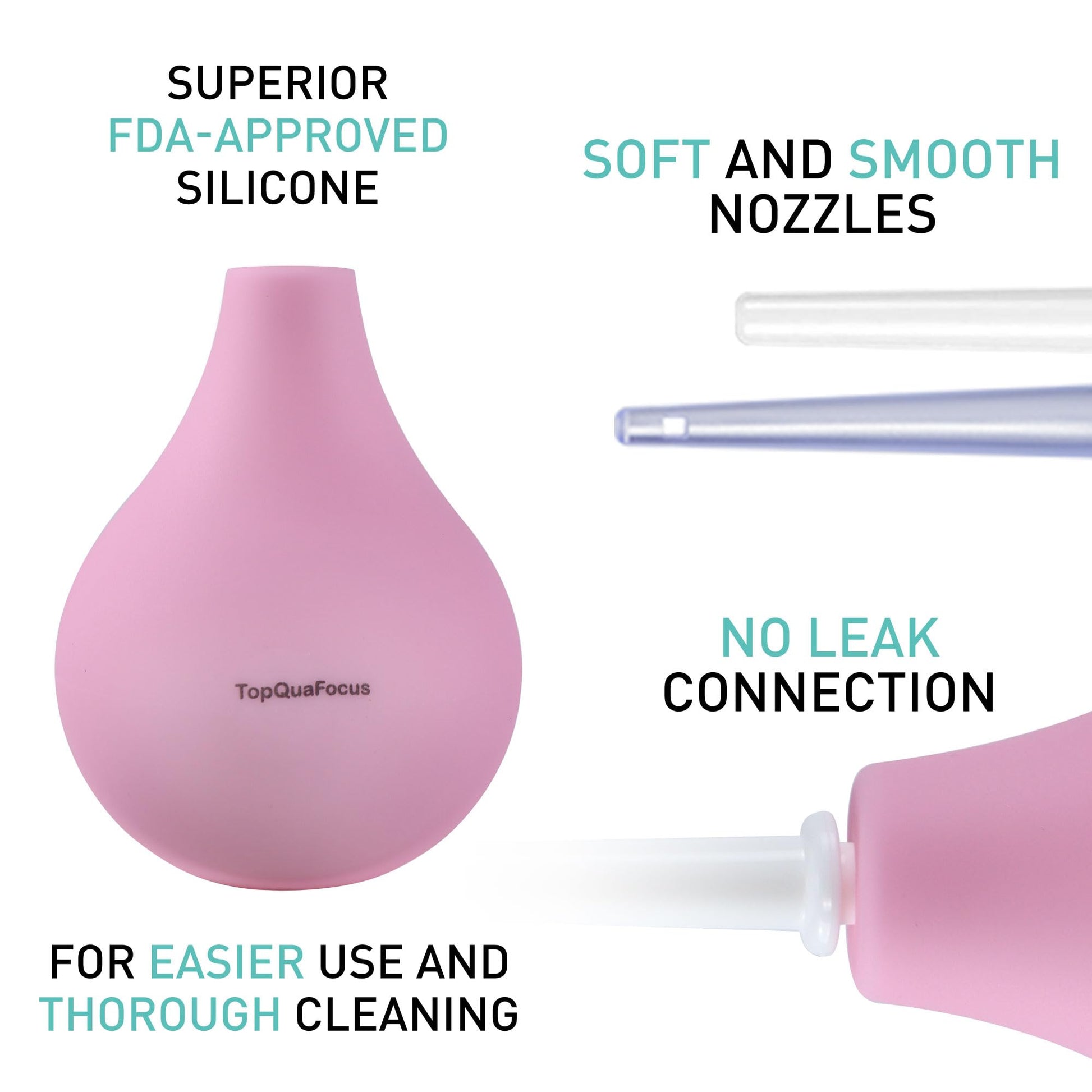 TopQuaFocus 8oz Enema Bulb Kit Anal and Vaginal Douche Bulb for Men Flushing System Enemas Silicone TopQuaFocus