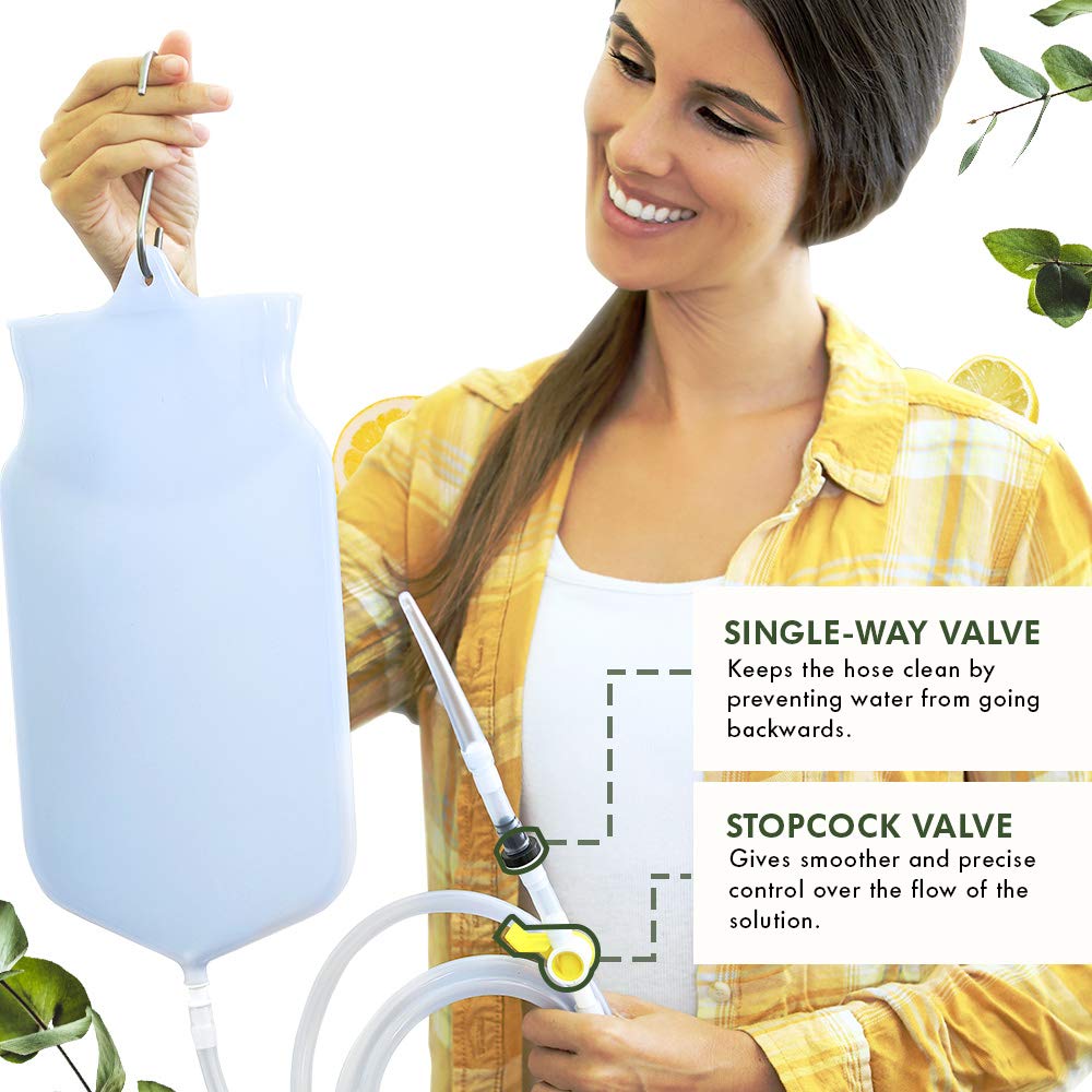 Mikacare Enema Bag Kit Clear Non-Toxic Silicone. for Coffee and Enema Kit for Colon Cleansing - Enema Detox Mikacare