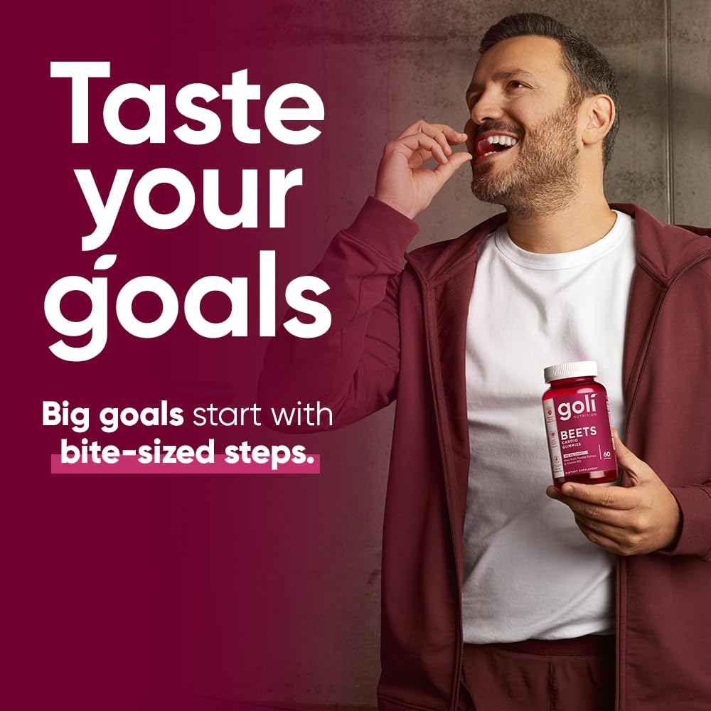Goli Nutritional Supplement, Beets Cardio Gummy - 60 Count - CoQ10 & Beet Root Extract Goli