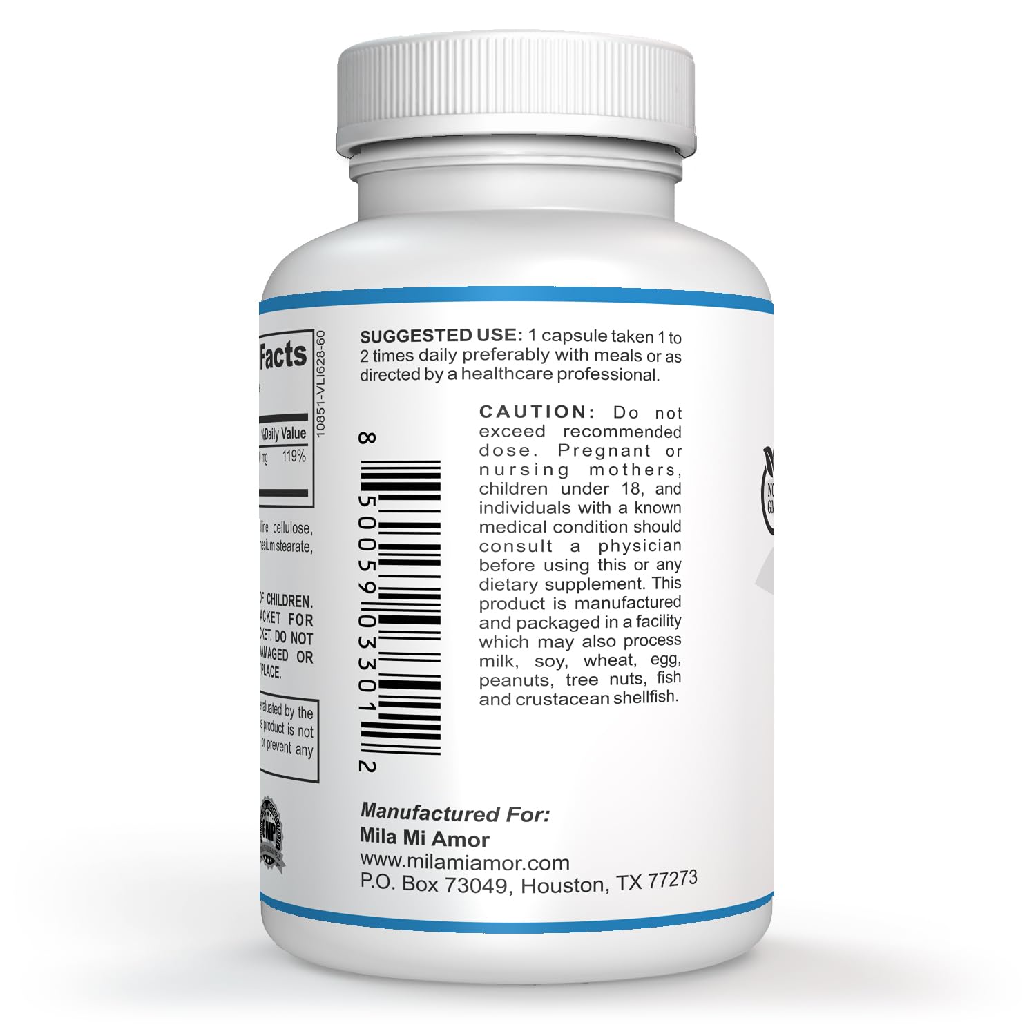 Milamiamor High Potency Magnesium | Whole Body Support | Heart, Nerve and Bone Milamiamor