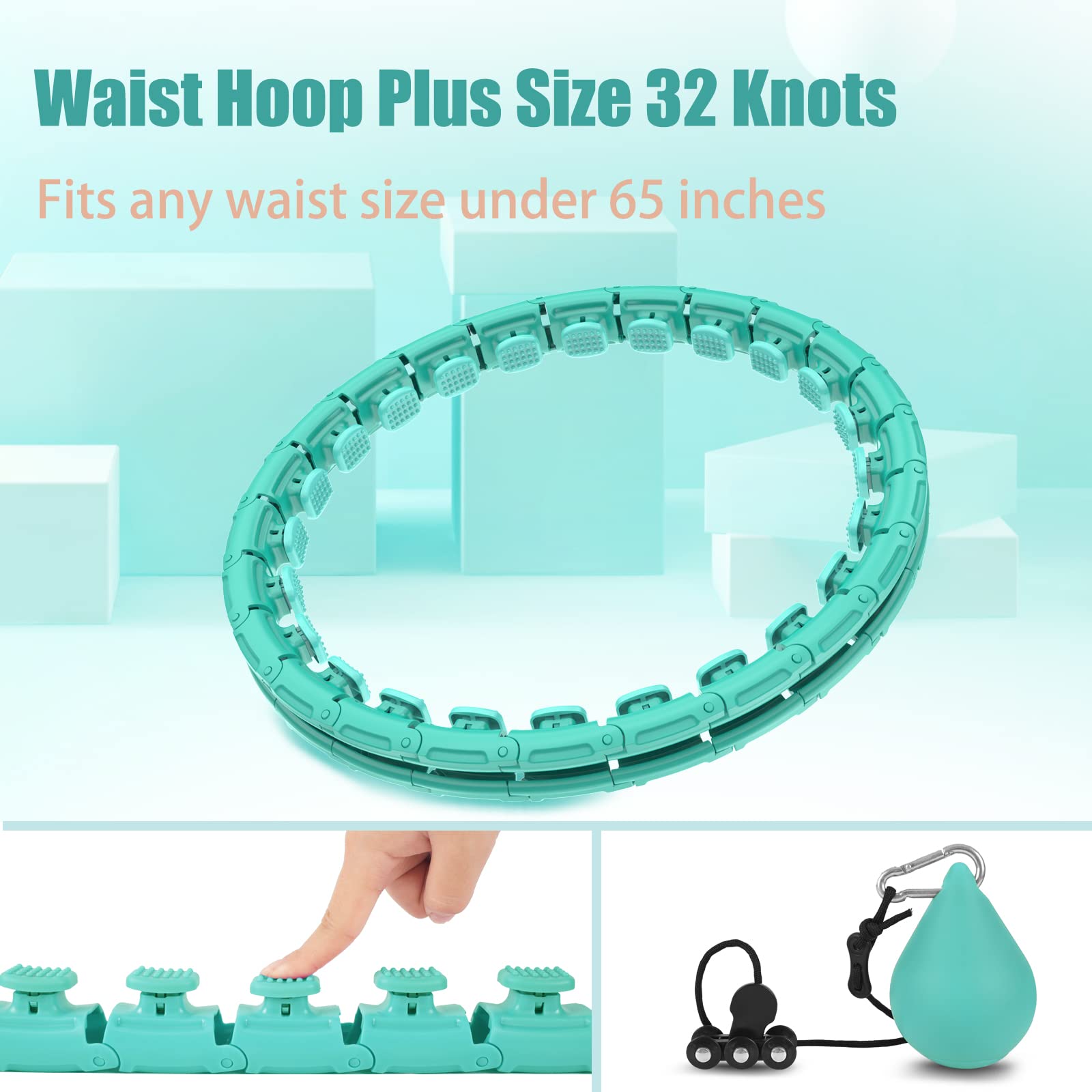 OurStarry 32 Knots Weighted Workout Hoop Plus Size, Smart Waist Exercise Ring OurStarry