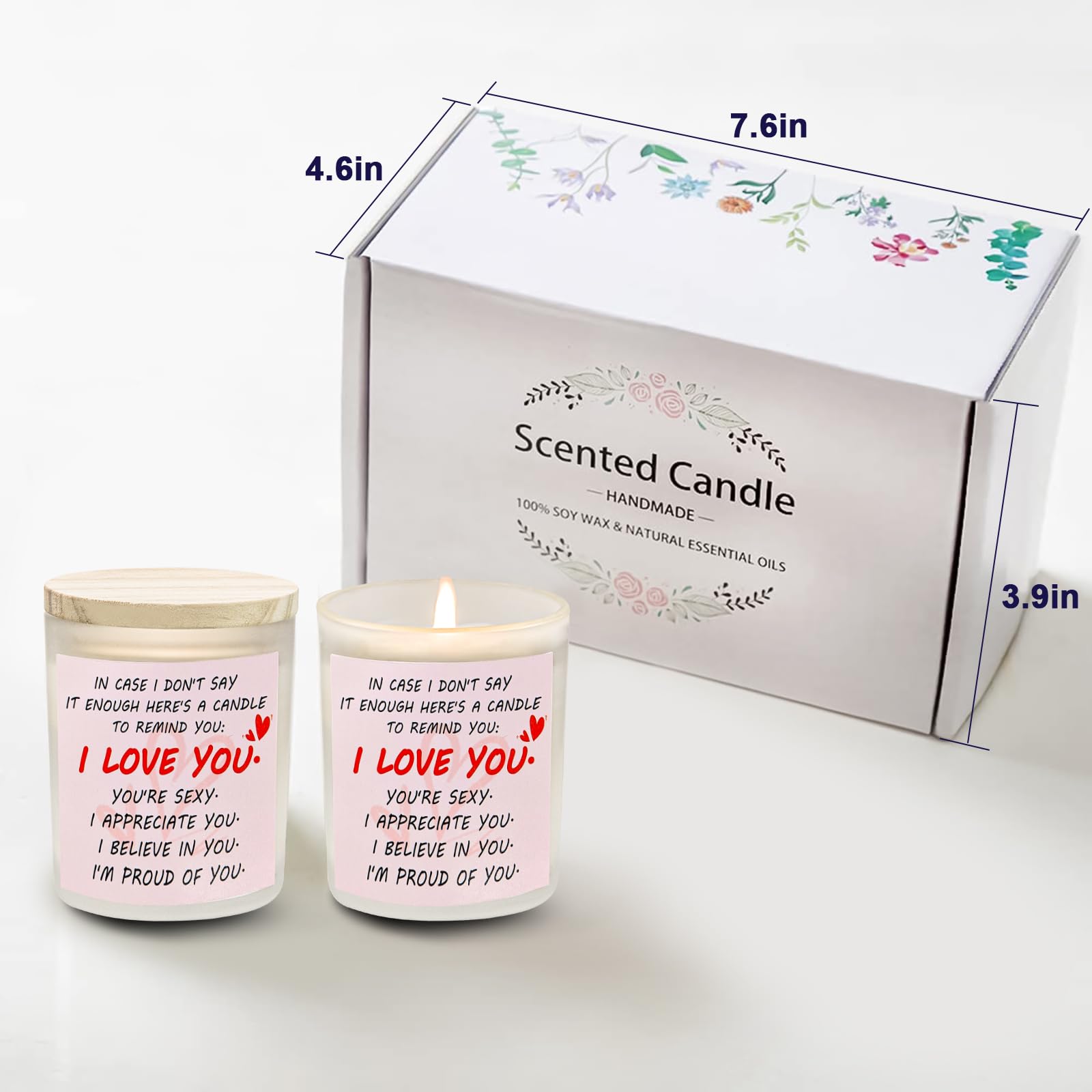 Gifts for Her Anniversary Candler - 2pack Valentine's Day Candle Gift,Wife Gifts Anniversary,Vanilla Lavender JUNPEI