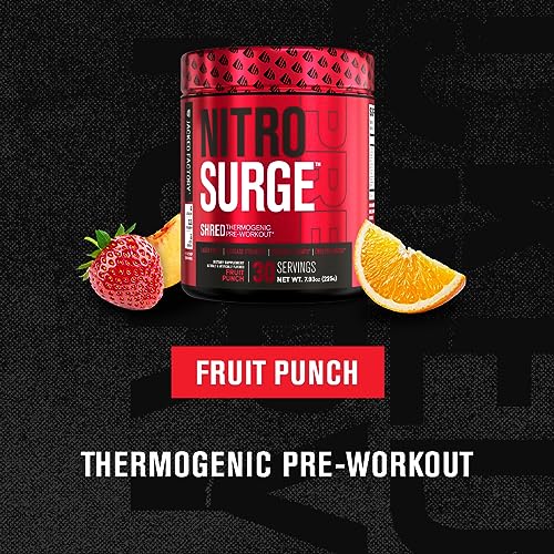 Jacked Factory NITROSURGE Shred Pre Workout Supplement - Energy Booster, Instant Jacked Factory