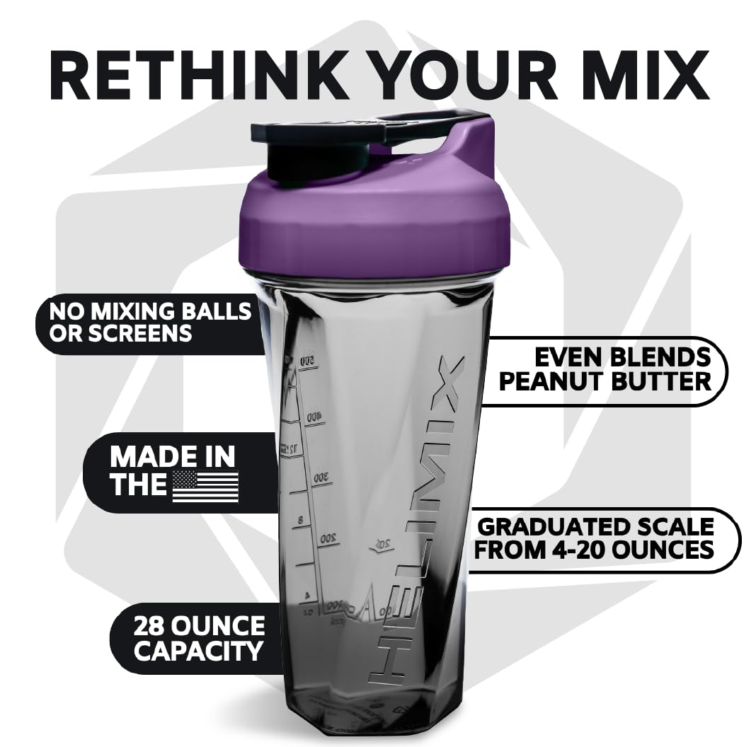 HELIMIX 2.0 Vortex Blender Shaker Bottle Holds upto 28oz | No Blending Ball or Whisk HELIMIX