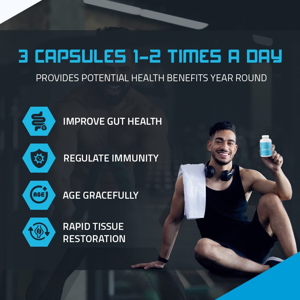 TBR Labs Pure Bovine Colostrum 180 Capsules - Antibiotic and Hormone Free - USA Source TBR Labs