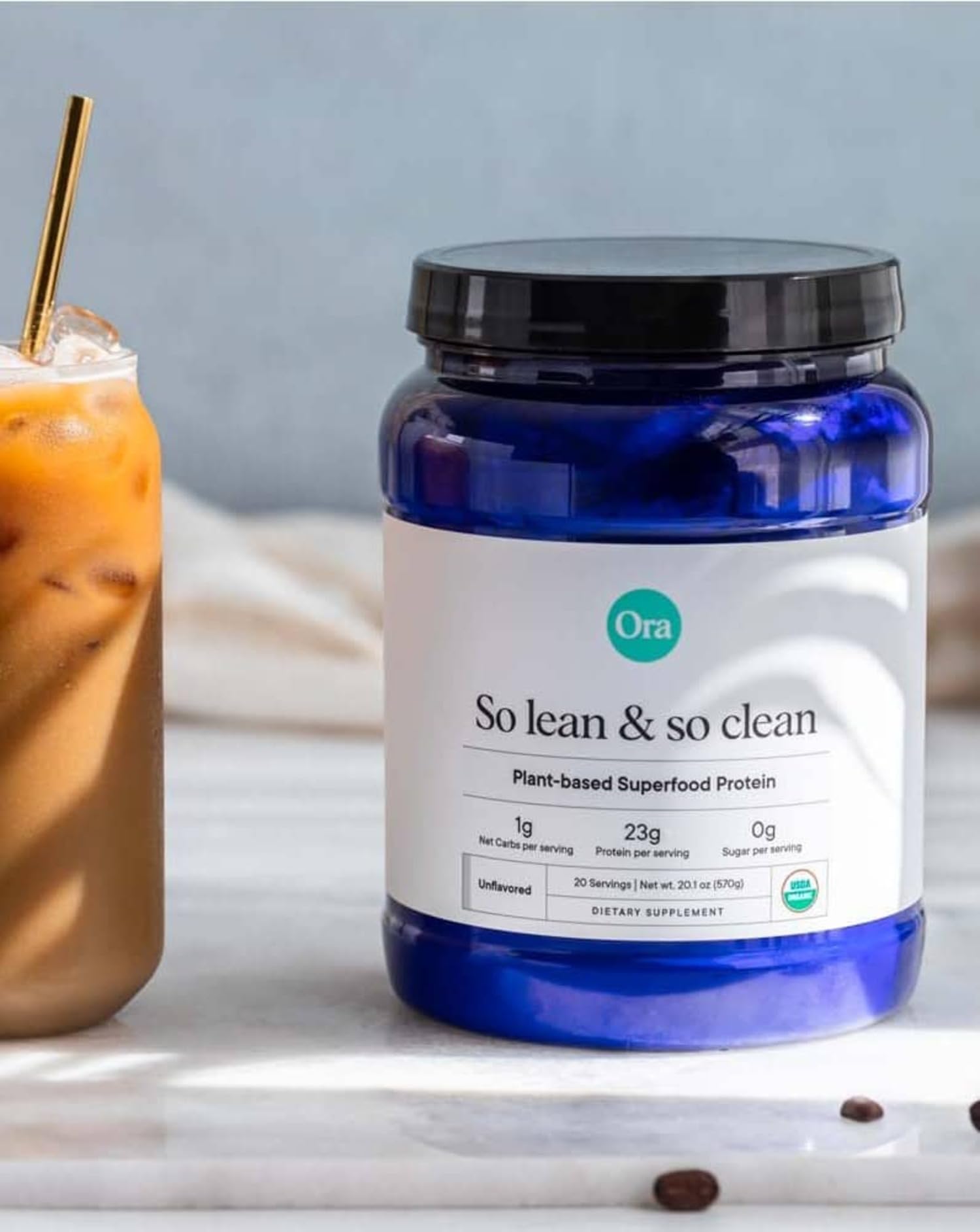 Ora Organic Vegan Protein Powder - 23g Plant Based Pea Protein Unflavored Ora Organic