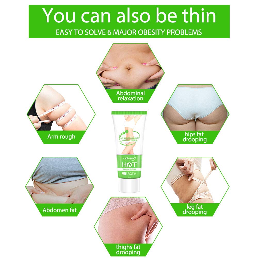 Hot Cream, Cellulite Slimming & Firming Cream, Abdominal Fat Burner, Deep Tissue Massag AIQIUSHA