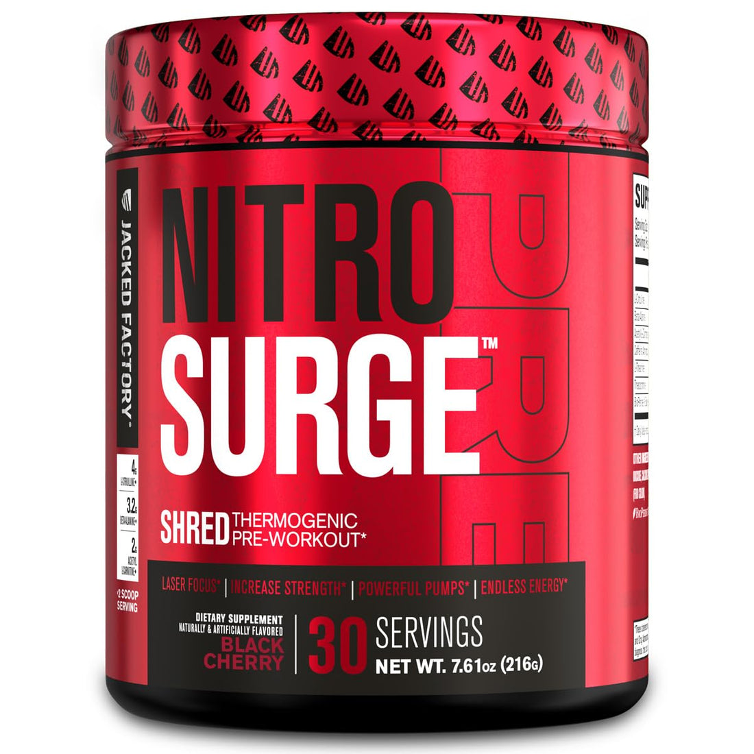 Jacked Factory NITROSURGE Shred Pre Workout Supplement - Energy Jacked Factory