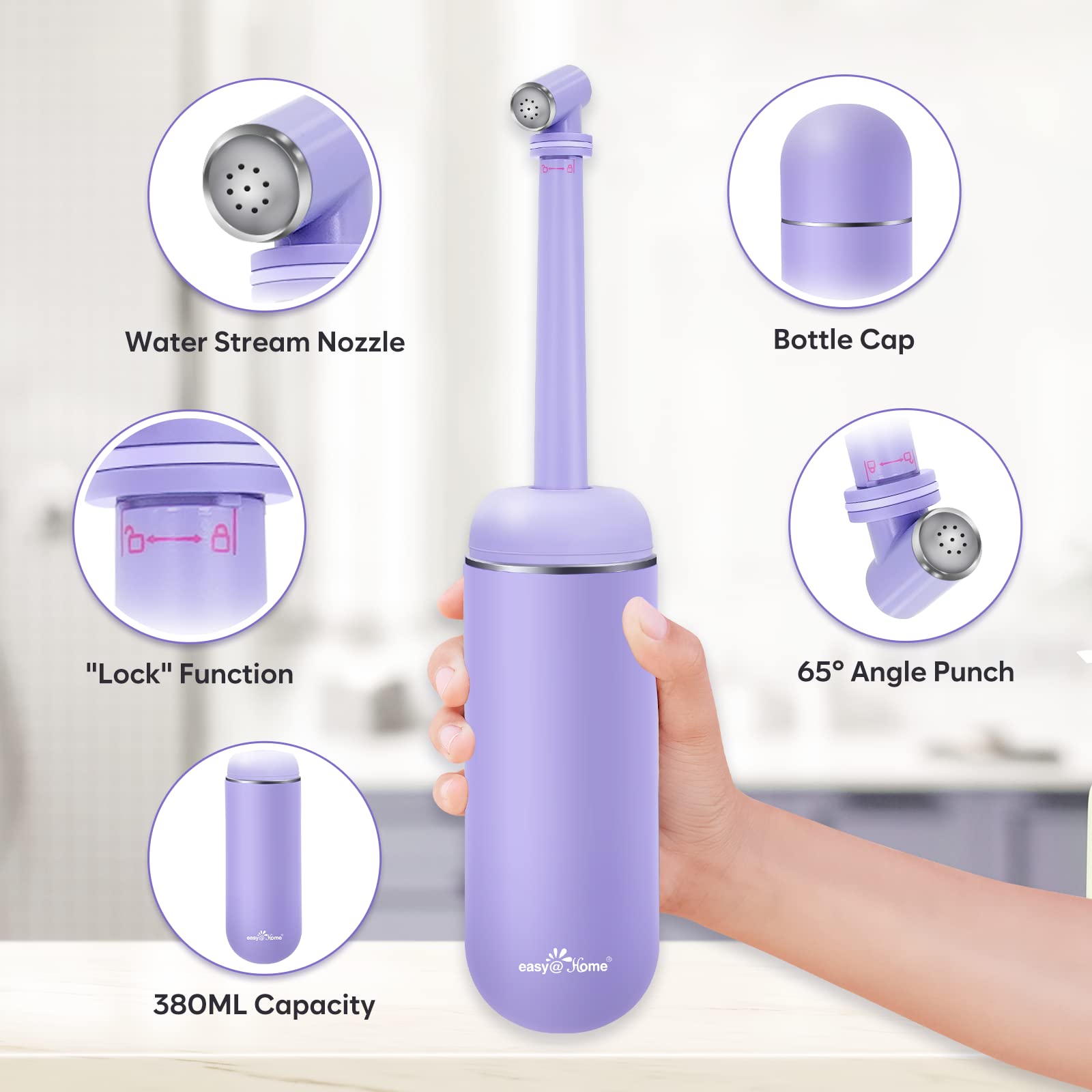 Portable Peri Bottle for Postpartum & Perineal Care: Easy@Home Handheld Bidet Perfect for Personal Easy@Home