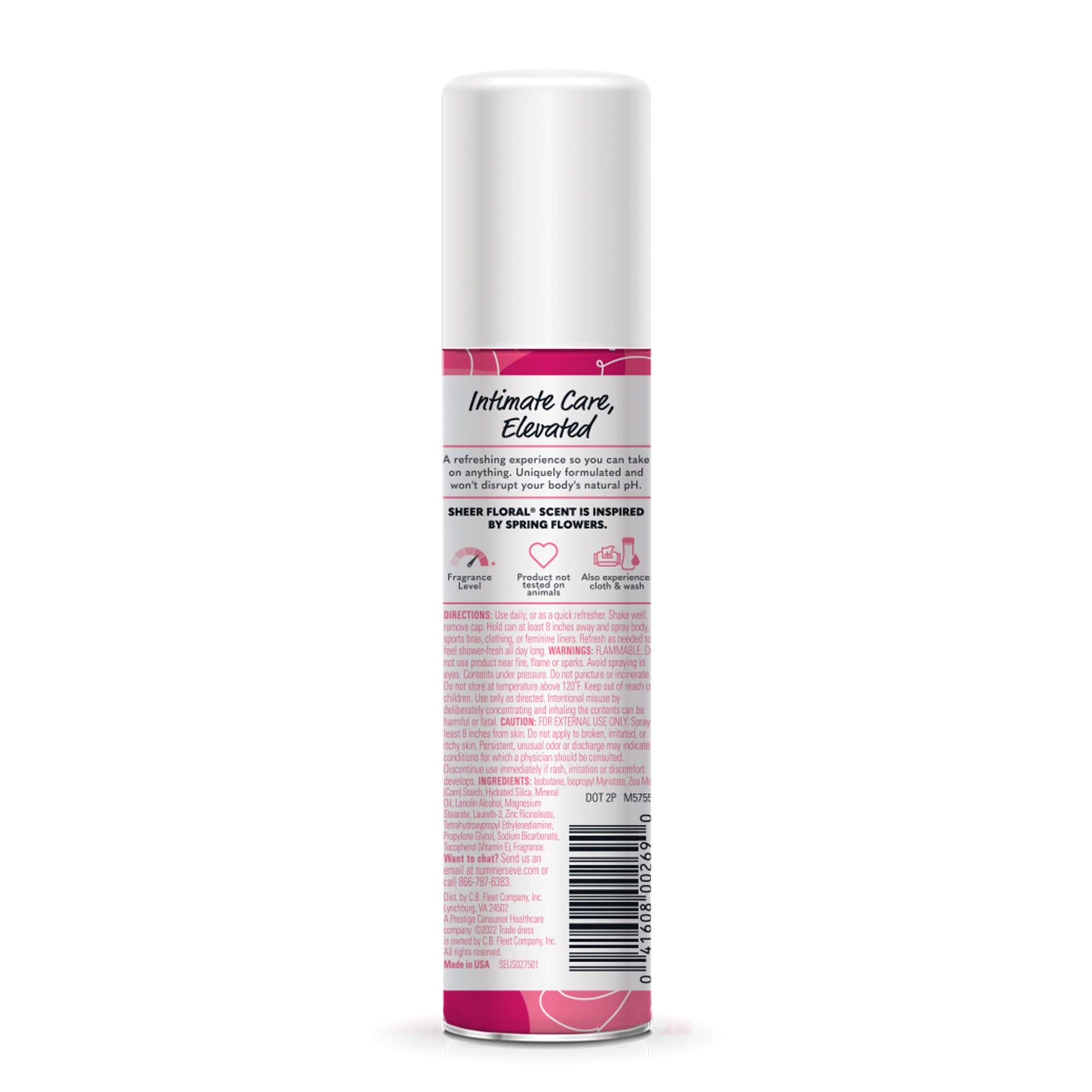 Summer's Eve Freshening Spray | Sheer Floral| 2 oz Size | Pack of 6 | pH Balanced, Dermatologist Summer's Eve