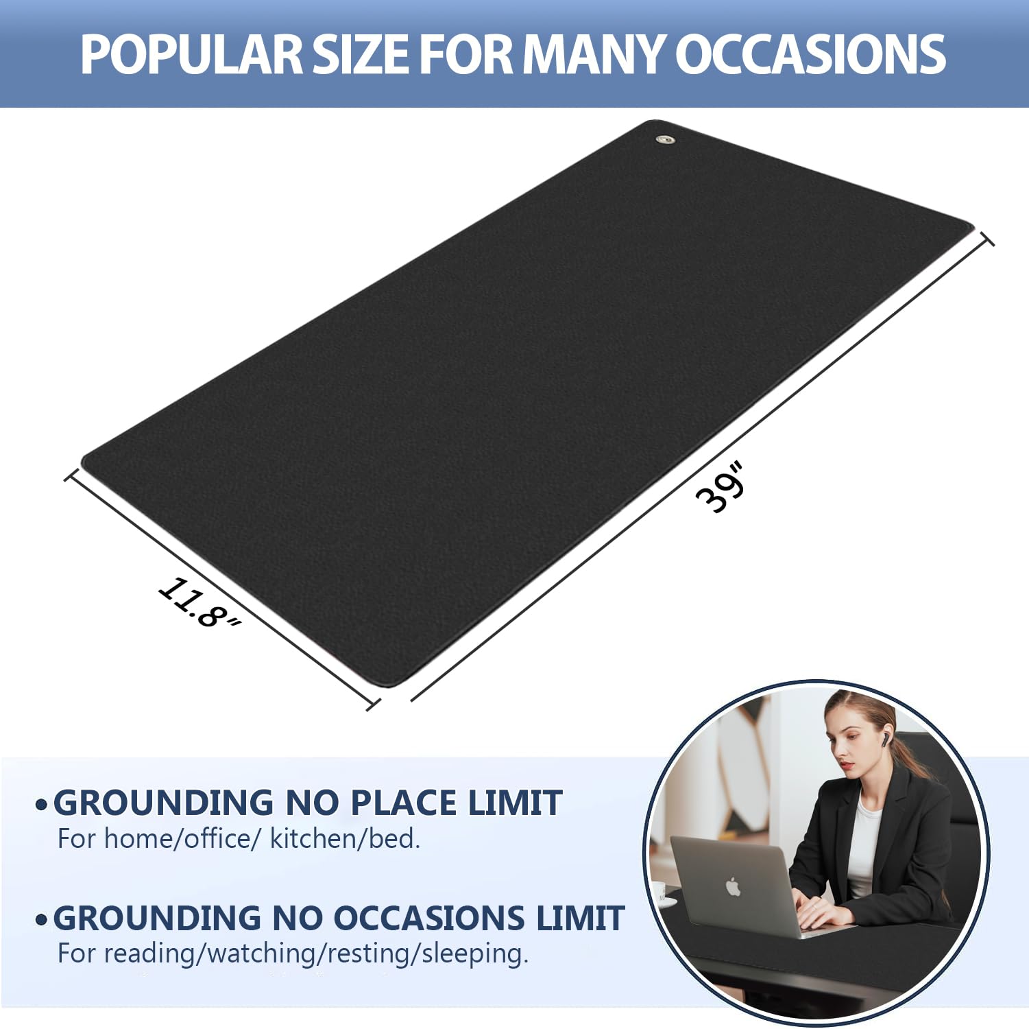 Grounding Mat for Bed, Desk, Floor, Grounding Pad for Better Sleep, Health, Pain Relief, Grounding Mat MEIMING