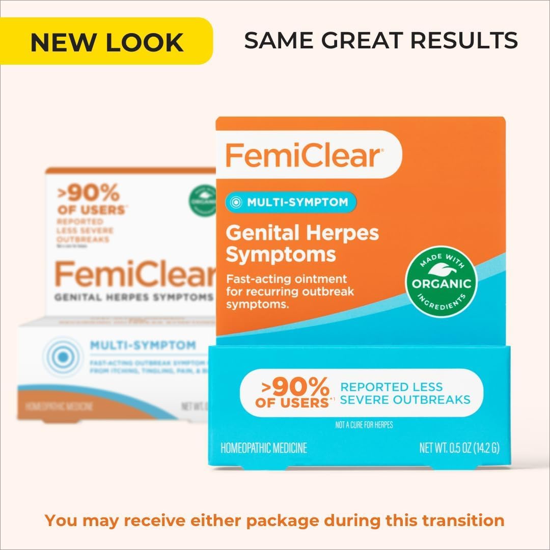 FemiClear for Genital Herpes Symptoms, Multi-Symptom - Effective Intimate Relief FemiClear
