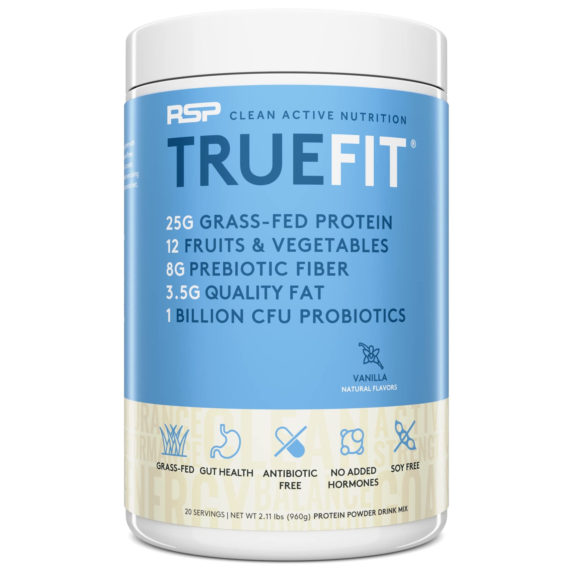 TrueFit Meal Replacement Shake Protein Powder, Grass Fed Whey + Organic Fruits 