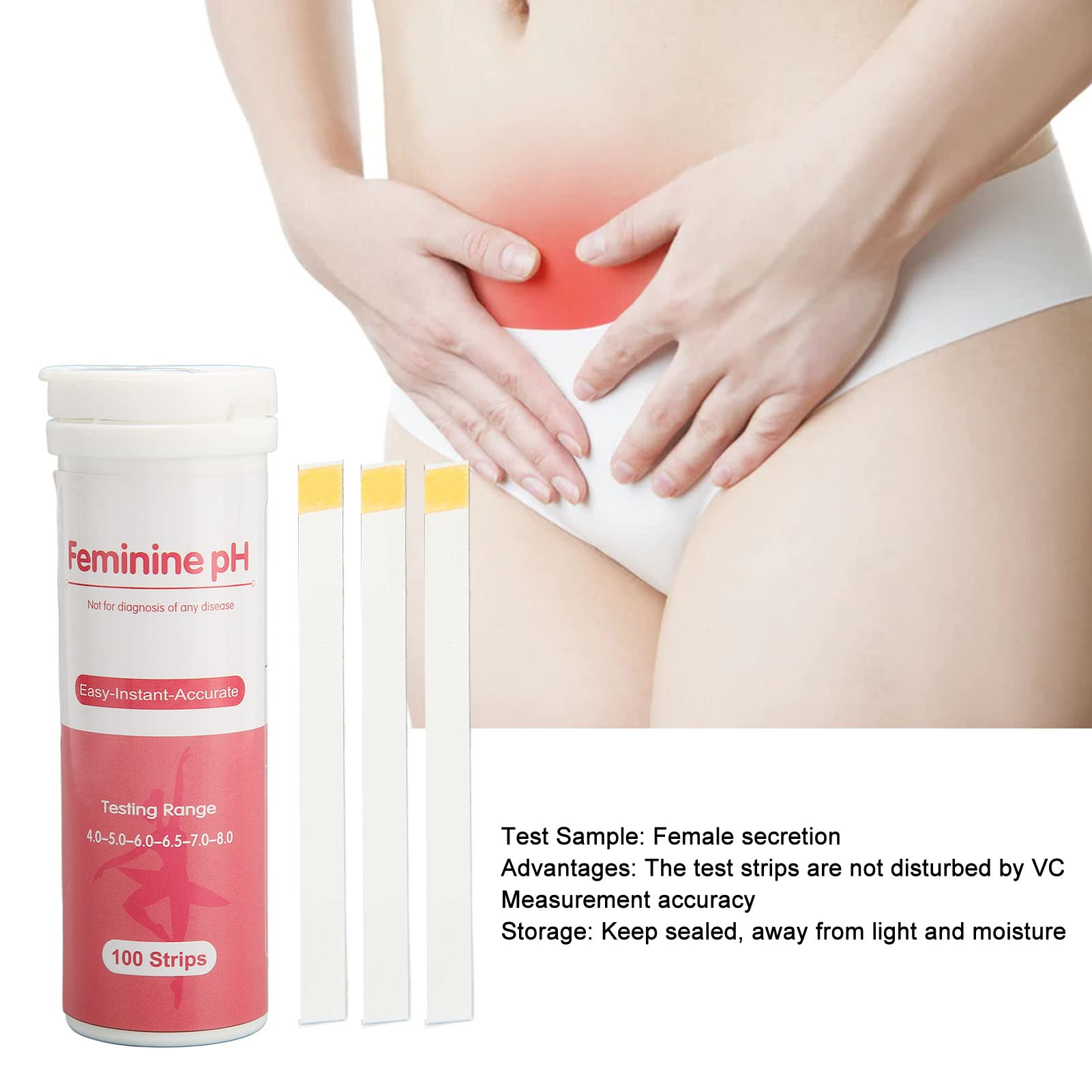 Vaginal PH Test, PH Test Strips for Testing Alkaline and Acid Levels in The Body ZJchao