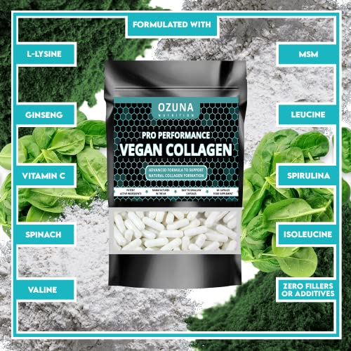 Pro Performance Vegan Collagen Complex – Vegetarian Collagen Capsules, Plant Based Collagen OZUNA NUTRITION