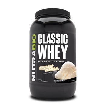 NutraBio Classic Whey Protein Powder- 25G of Protein Per Scoop - Full-Spectrum Amino 