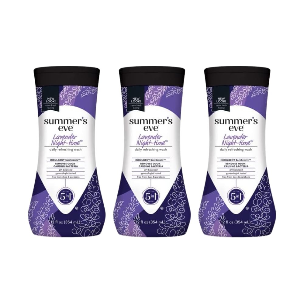 Summer's Eve Night-Time Cleansing Wash, Lavender, 12 Fl Oz (Pack of 3)