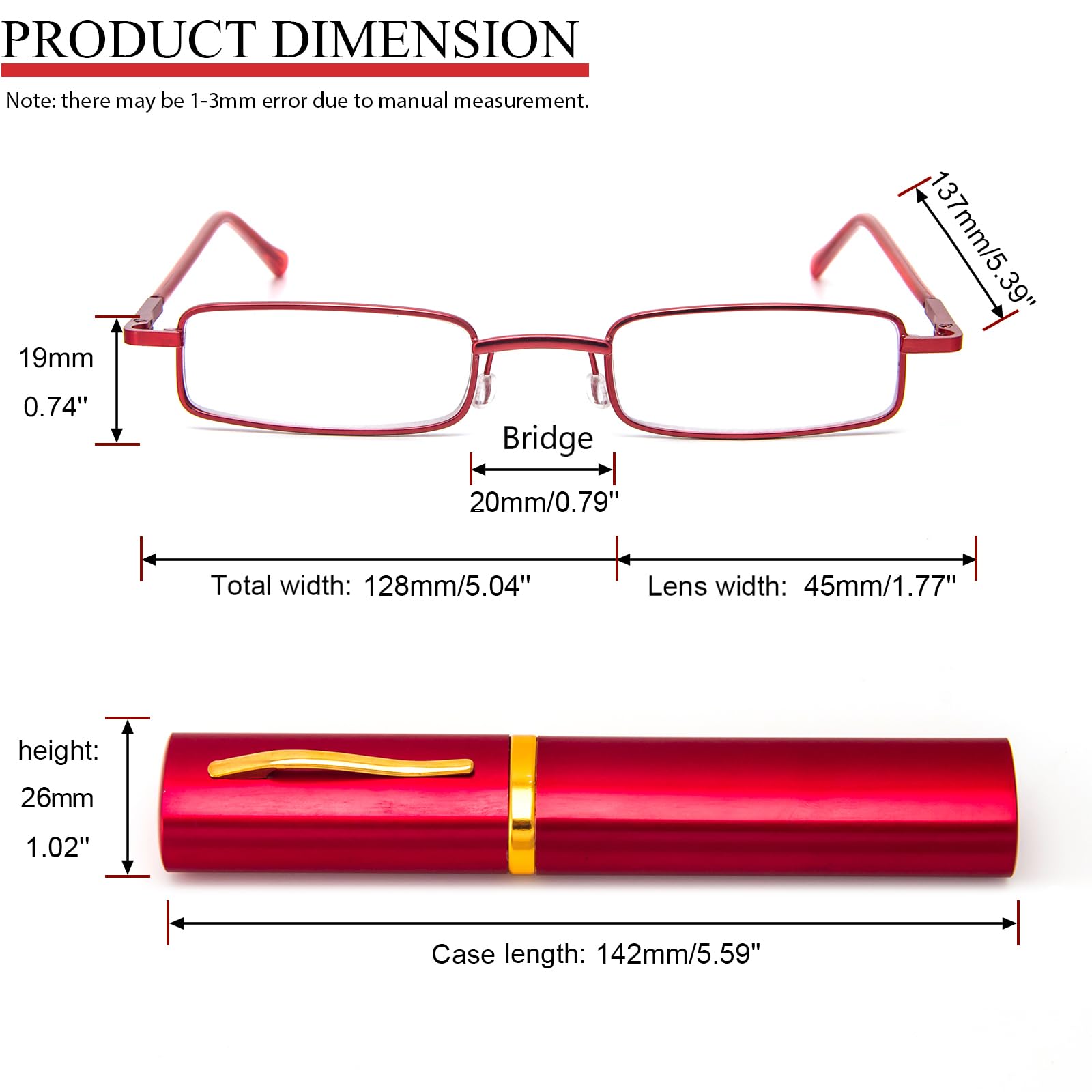 REAVEE 3 Pack Slim Pen Reading Glasses Small Tube Stylish Readers for Women Men REAVEE