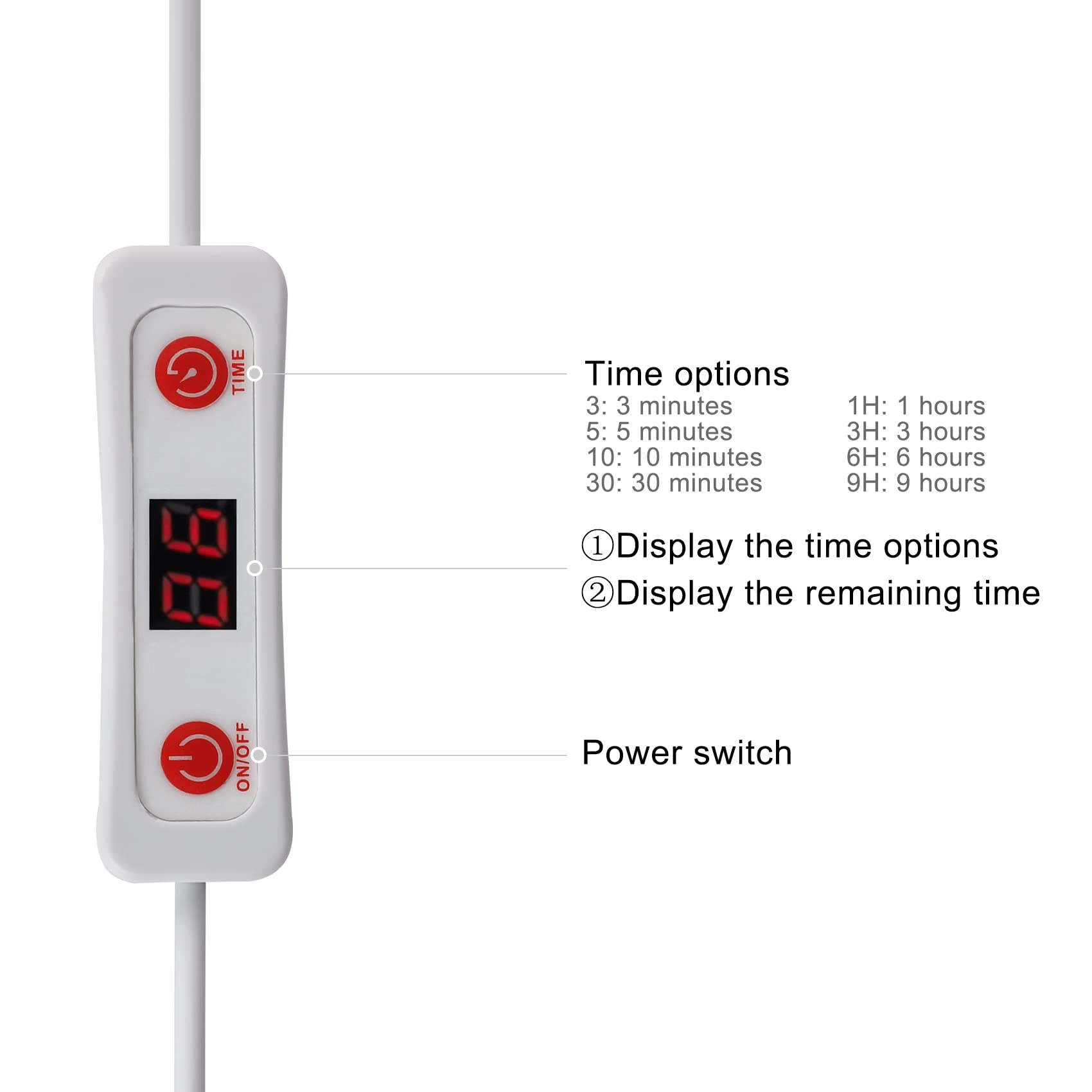 MAINENG Infrared & Red Light Therapy Lamp with Timer, 660nm & 850nm LED - M7685 MAINENG