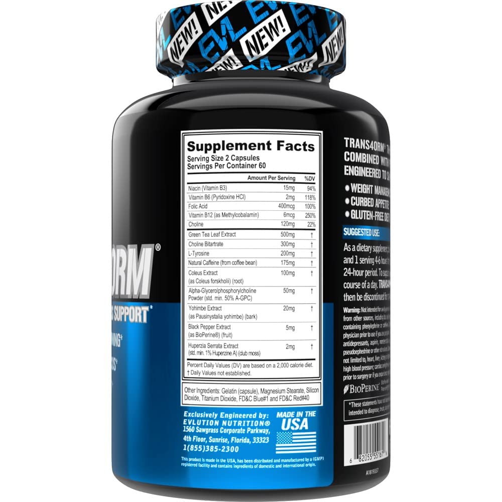 EVL Thermogenic Fat Burner Support - Fast Acting Weight Loss Energy and Appetite Evlution
