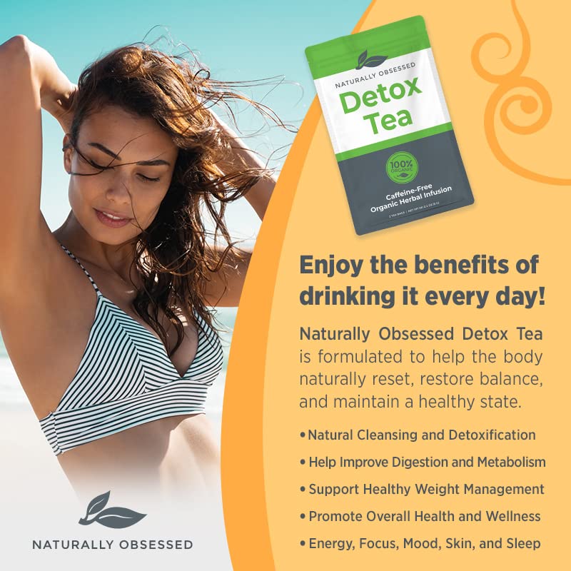 Naturally Obsessed 4 Week DRINK2SHRINK Detox Tea Formula Flat Belly System Detox Kit Naturally Obsessed
