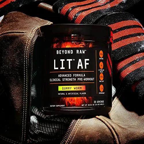 BEYOND RAW LIT AF | Advanced Formula Clinical Strength Pre-Workout Powder | Contains BEYOND RAW