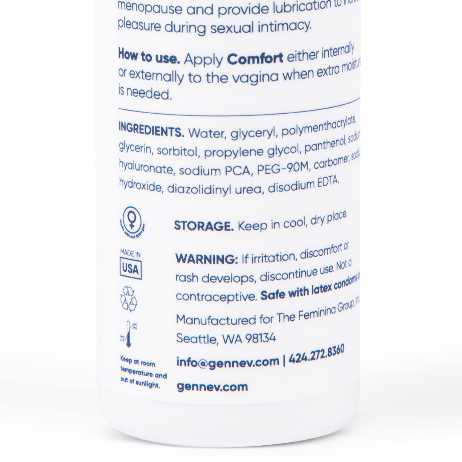 Gennev Intimate Water-Based Lubricant for Women - 2-in-1 Menopause Lubricant and Feminine genneve