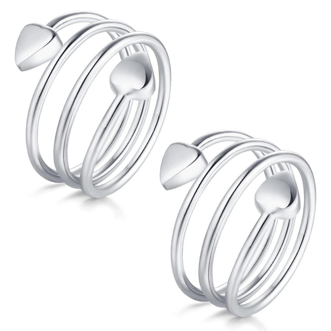 Jecanori Copper Rings for Women,Magnetic Ring Adjustable Love Heart Copper Rings